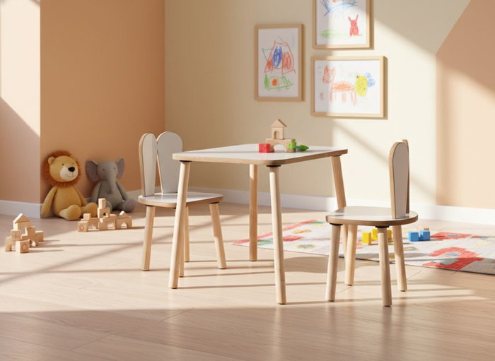 Hanah Home Bunny Two Chair Set - Blanco